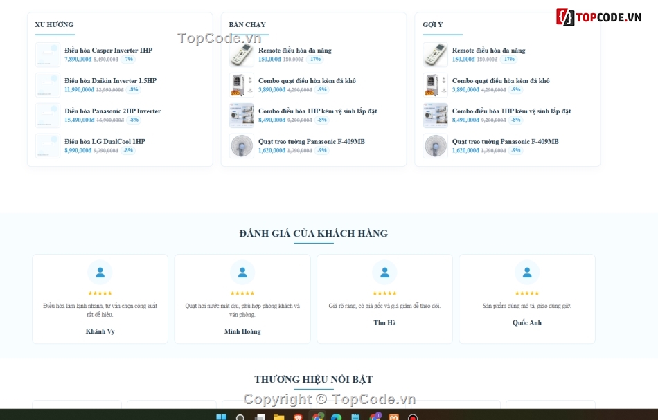 bán website,website bán điều hòa,điều hòa